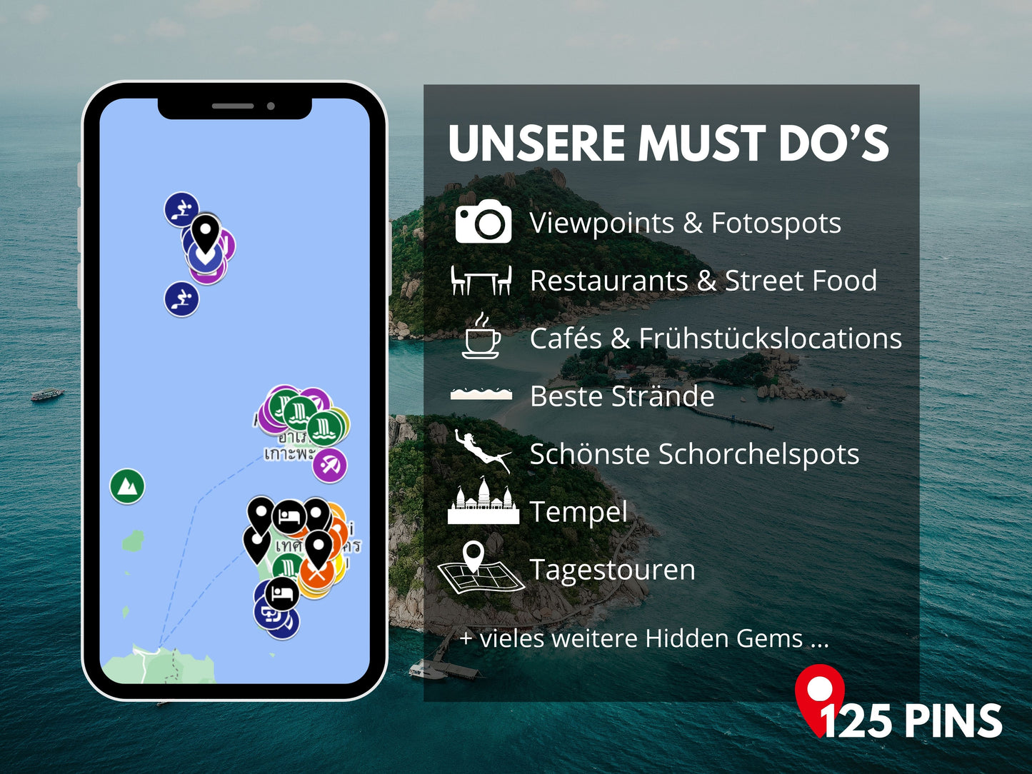 3er Bundle: Koh Samui, Koh Phangan & Koh Tao | Reise-Guide (E-Book) & Reise-Map