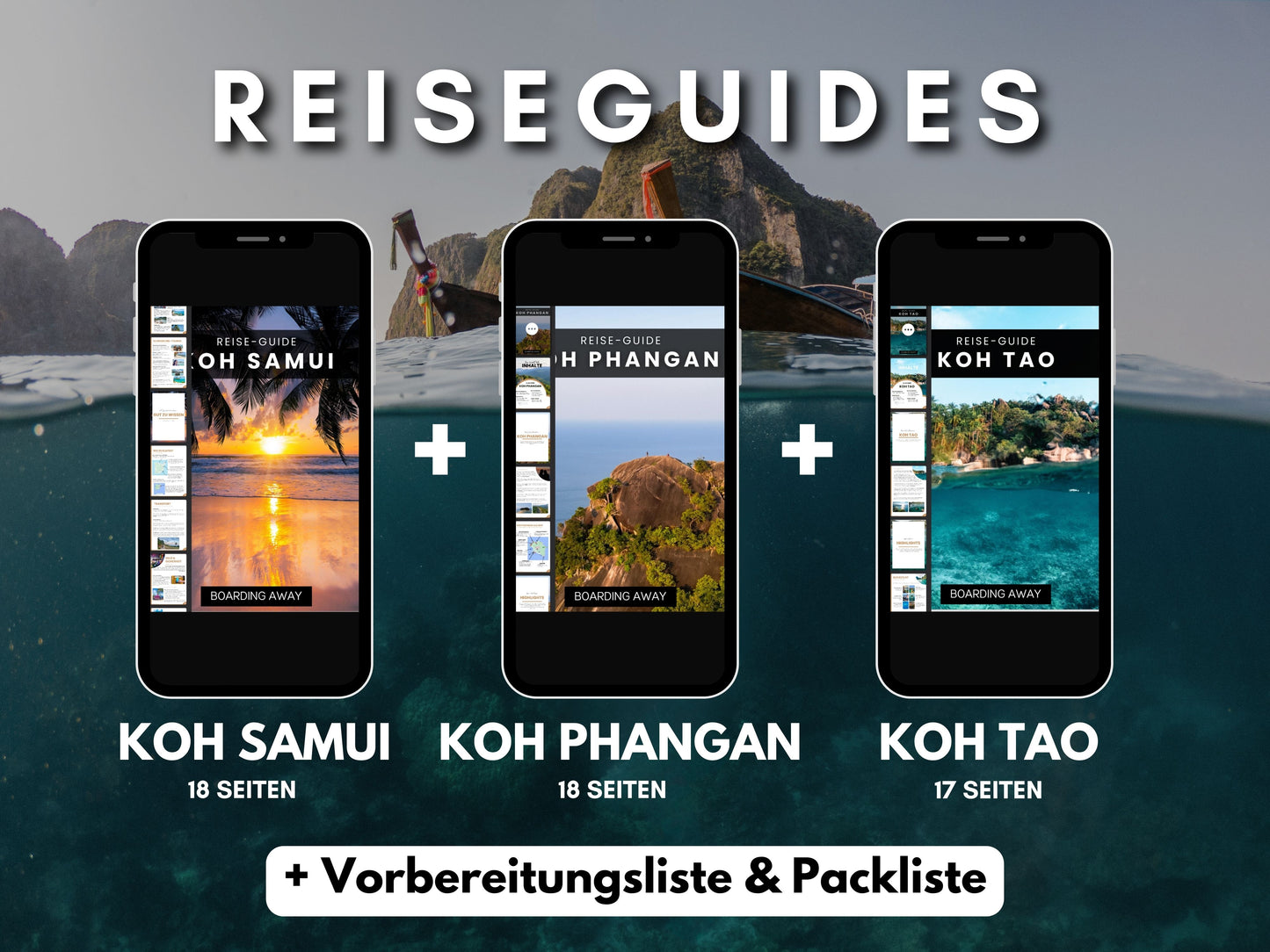 3er Bundle: Koh Samui, Koh Phangan & Koh Tao | Reise-Guide (E-Book) & Reise-Map