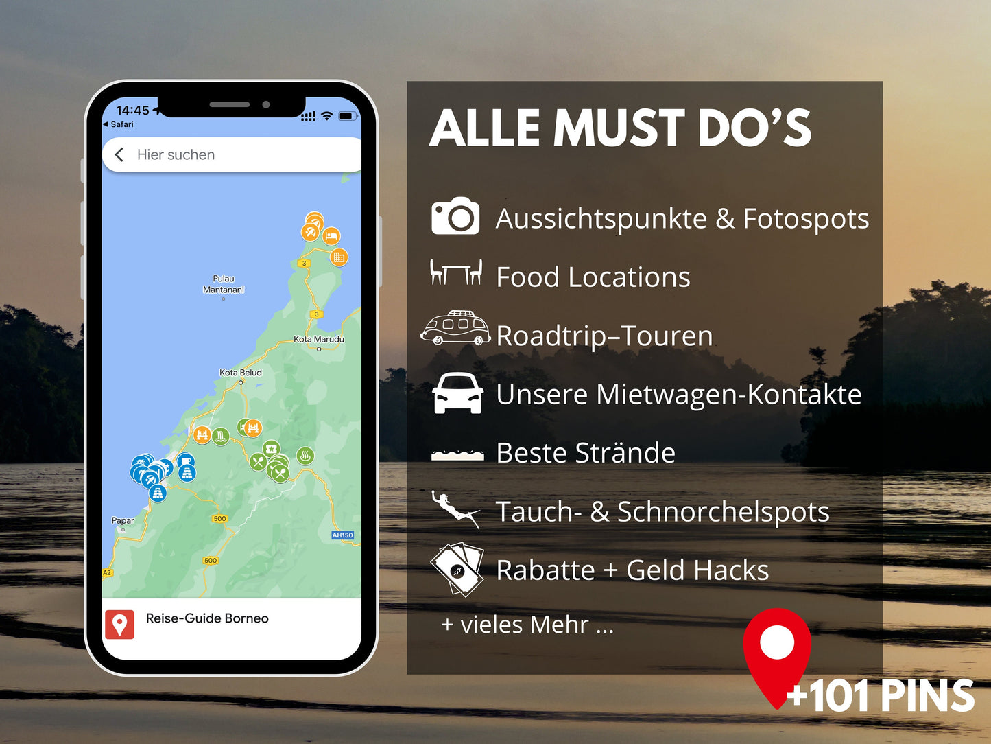 BORNEO | Reise-Guide (E-Book) & Reise-Map