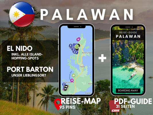 Palawan: El Nido + Port Barton | Reise-Guide (E-Book) & Reise-Map
