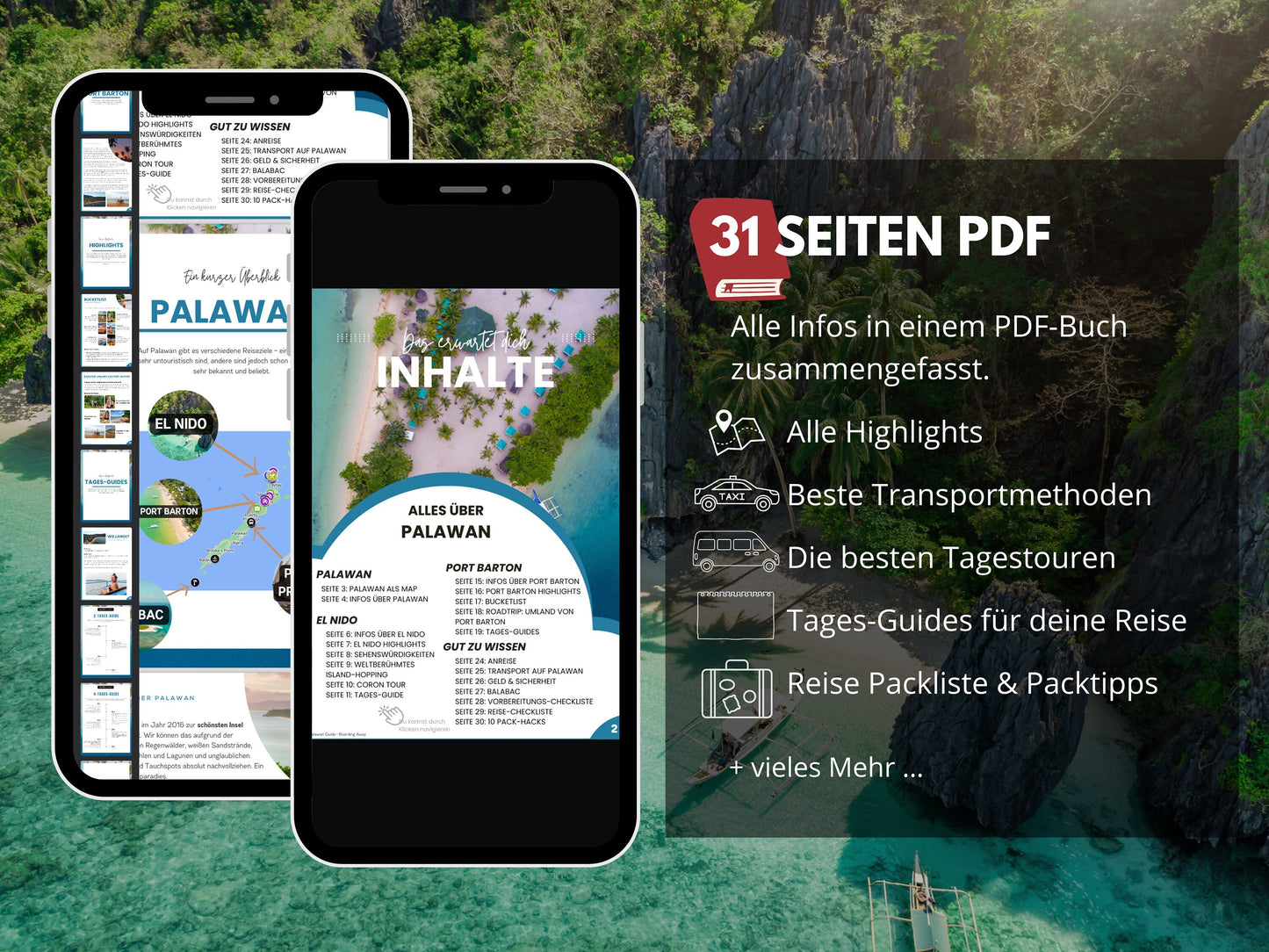 Palawan: El Nido + Port Barton | Reise-Guide (E-Book) & Reise-Map