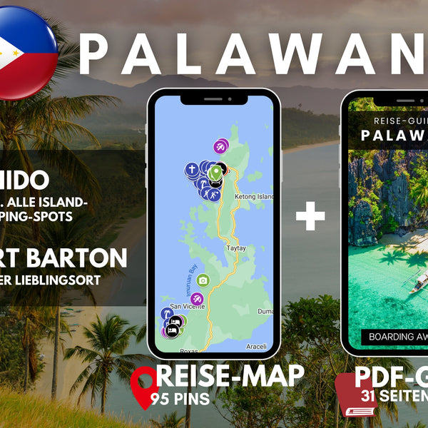 Palawan: El Nido + Port Barton | Reise-Guide (E-Book) & Reise-Map